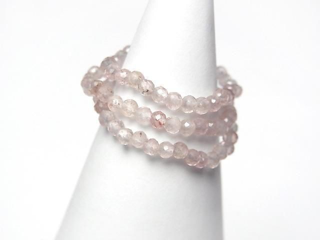 [Video]High Quality! Pink Epidote Faceted Round 2mm 3pcs (Ring)