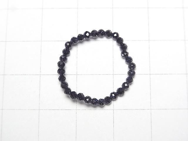 [Video]High Quality! Blue Golden Sand Stone Faceted Round 2mm 3pcs (Ring)
