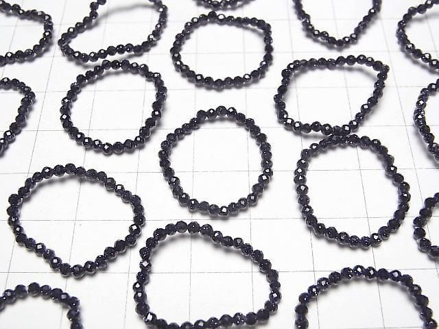 [Video]High Quality! Blue Golden Sand Stone Faceted Round 2mm 3pcs (Ring)