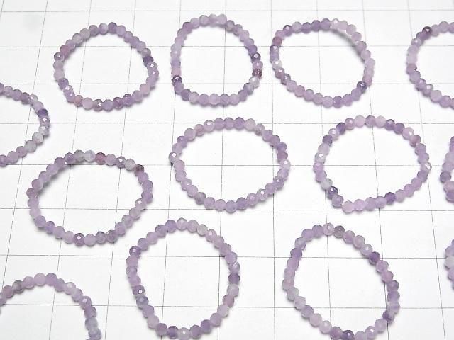 [Video]High Quality! Lepidolite Faceted Round 2mm 3pcs (Ring)