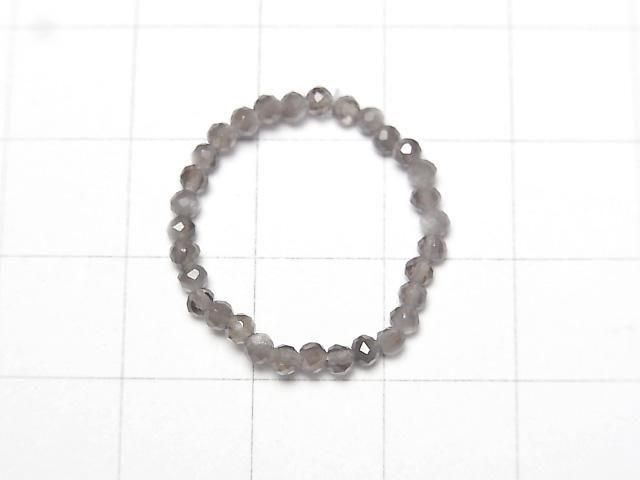 [Video]High Quality! Silver Obsidian Faceted Round 2mm 3pcs (Ring)