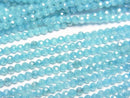 [Video]High Quality! Cubic Zirconia AAA Faceted Round 2mm [Turquoise Blue] 1strand beads (aprx.14inch/35cm)