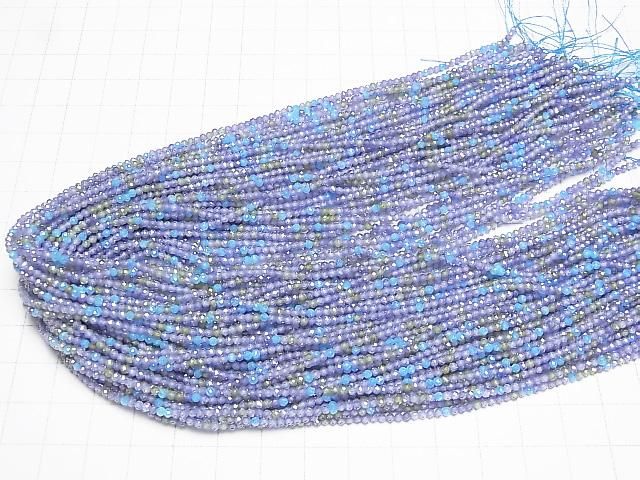 [Video]High Quality! Cubic Zirconia AAA Faceted Round 2mm [Blue Mix] 1strand beads (aprx.14inch/35cm)