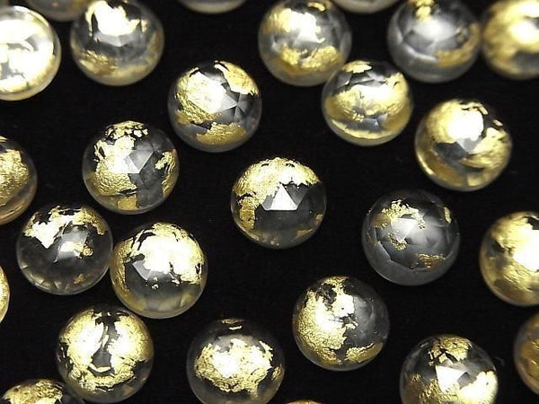 [Video] Doublet Crystal AAA Round Rose Cut 8x8mm Gold 3pcs