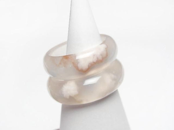 [Video] Cherry Blossom Agate Ring Size 17-18 2pcs