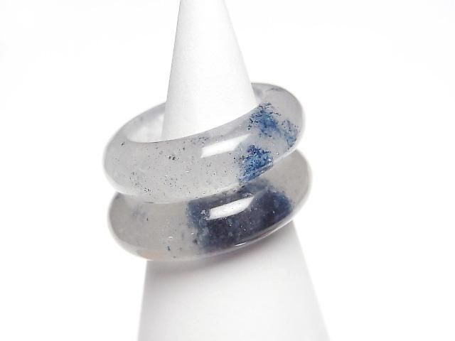 [Video] Dumortierite in Quartz Ring, Size 14, 2 pieces