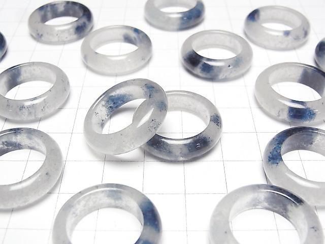 [Video] Dumortierite in Quartz Ring, Size 14, 2 pieces