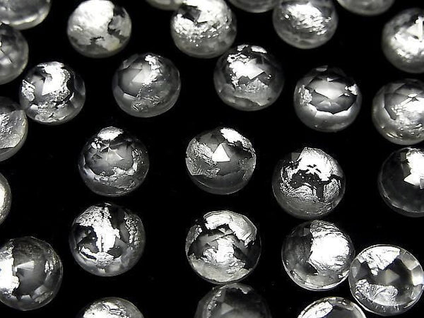 [Video] Doublet Crystal AAA Round Rose Cut 8x8mm Silver 3pcs