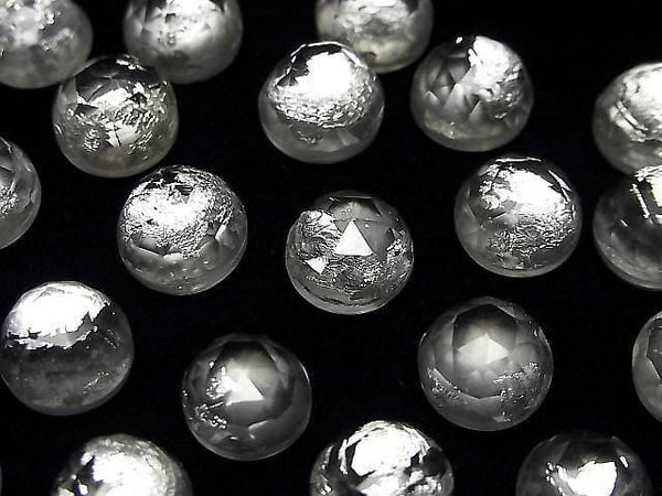 [Video] Doublet Crystal AAA Round Rose Cut 10x10mm Silver 2pcs
