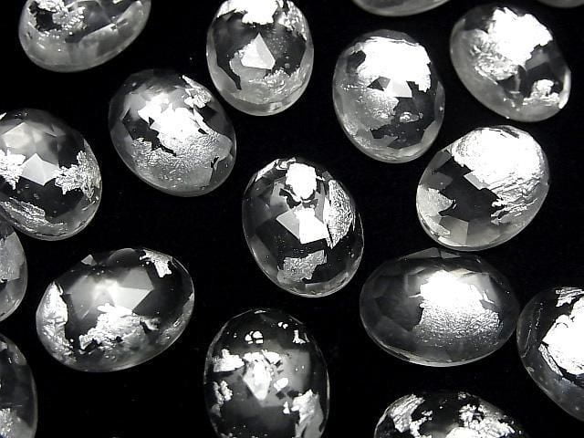 [Video] Doublet Crystal AAA Oval Rose Cut 16x12mm Silver 2pcs