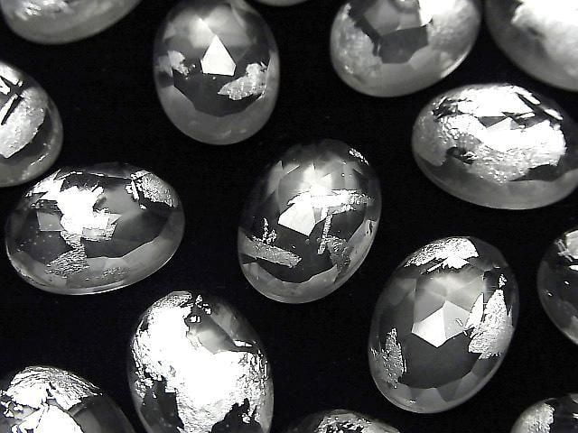 [Video] Doublet Crystal AAA Oval Rose Cut 18x13mm Silver 2pcs