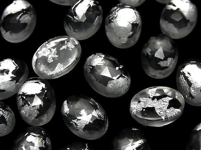 [Video] Doublet Crystal AAA Oval Rose Cut 18x13mm Silver 2pcs