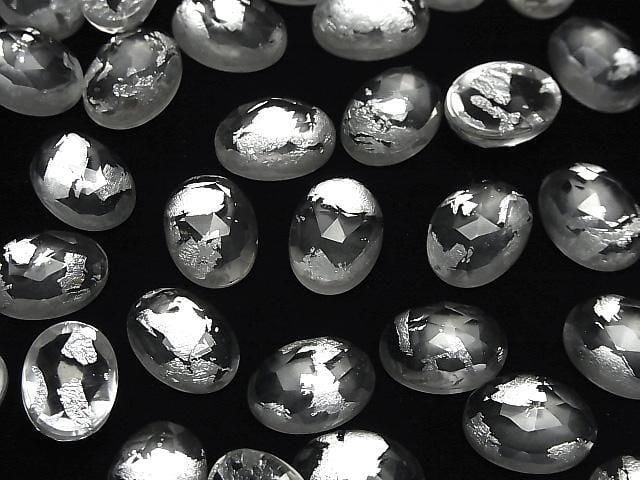 [Video] Doublet Crystal AAA Oval Rose Cut 18x13mm Silver 2pcs