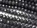 [Video]High Quality! Shungite AAA Faceted Button Rondelle 6x6x4mm half or 1strand beads (aprx.15inch/36cm)