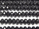 [Video]High Quality! Shungite AAA Faceted Button Rondelle 6x6x4mm half or 1strand beads (aprx.15inch/36cm)