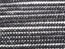 [Video]High Quality! Shungite AAA Faceted Button Rondelle 6x6x4mm half or 1strand beads (aprx.15inch/36cm)