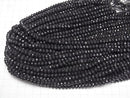 [Video]High Quality! Shungite AAA Faceted Button Rondelle 6x6x4mm half or 1strand beads (aprx.15inch/36cm)