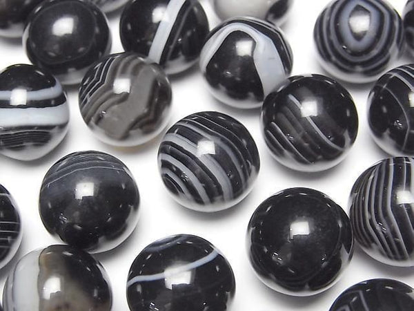 [Video] Striped Onyx Sphere, Round 15mm 3pcs