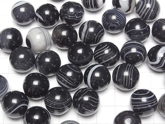 [Video] Striped Onyx Sphere, Round 15mm 3pcs