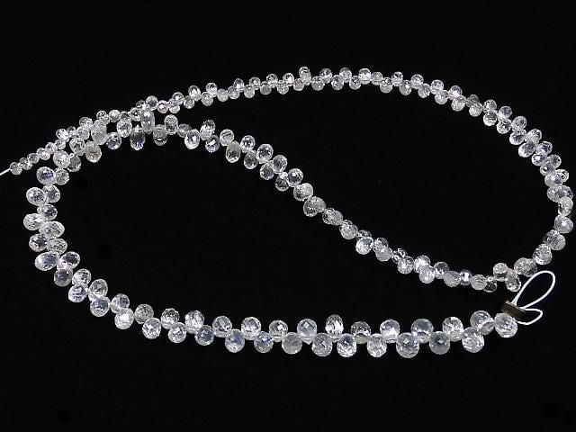[Video][One of a kind] Diamond Drop Faceted Briolette 1strand (Approx 26.5cm)