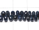 [Video][One of a kind] Blue Diamond Drop Faceted Briolette 1strand beads (aprx.11inch/27cm)