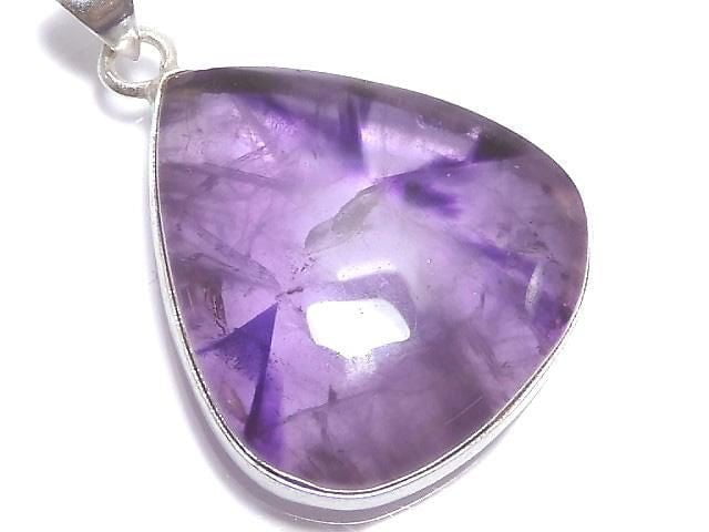 [Video][One of a kind] Trapiche Amethyst Pendant Silver925 NO.66