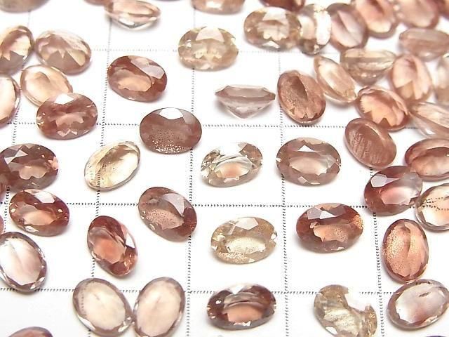 [Video]High Quality Oregon Sunstone AAA Loose stone Oval Faceted 7x5mm 1pc