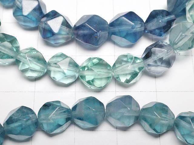 [Video] Blue-Green Fluorite AAA 20 Faceted Round 8.5mm Bracelet