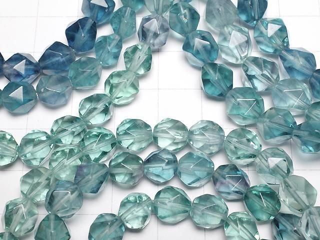 [Video] Blue-Green Fluorite AAA 20 Faceted Round 8.5mm Bracelet