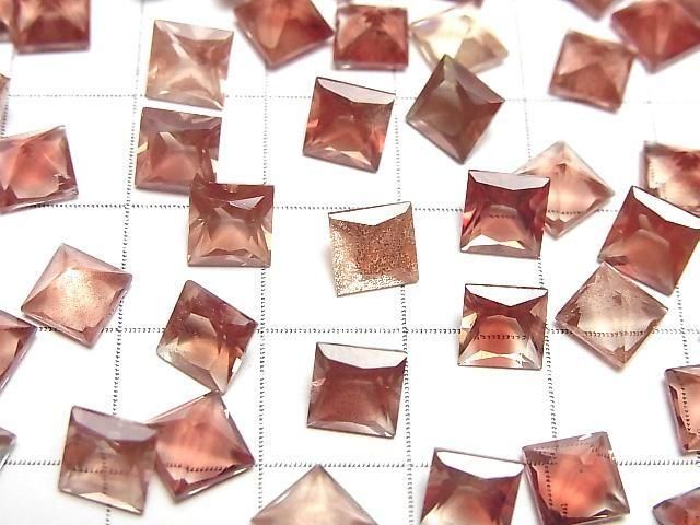 [Video]High Quality Oregon Sunstone AAA Loose stone Square Faceted 6x6mm 1pc