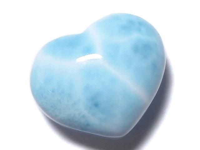 [Video][One of a kind] High quality Larimar Pectolite AAA Heart [Half Drilled Hole] 1pc NO.21
