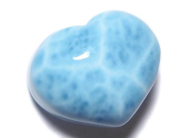 [Video][One of a kind] High quality Larimar Pectolite AAA Heart [Half Drilled Hole] 1pc NO.30