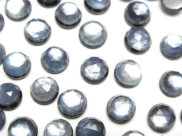 [Video] Onyx x White Shell x Crystal AAA- Round Rose Cut 6x6mm 5pcs