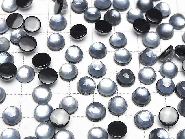 [Video] Onyx x White Shell x Crystal AAA- Round Rose Cut 8x8mm 3pcs