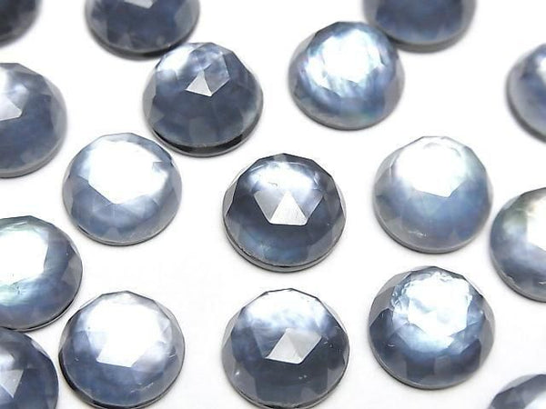 [Video] Onyx x White Shell x Crystal AAA- Round Rose Cut 12x12mm 2pcs