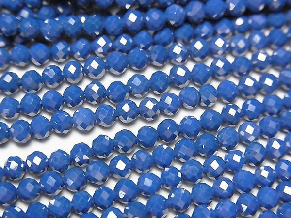 [Video]High Quality! Cubic Zirconia AAA Faceted Round 3mm [Denim Blue] 1strand beads (aprx.14inch/35cm)
