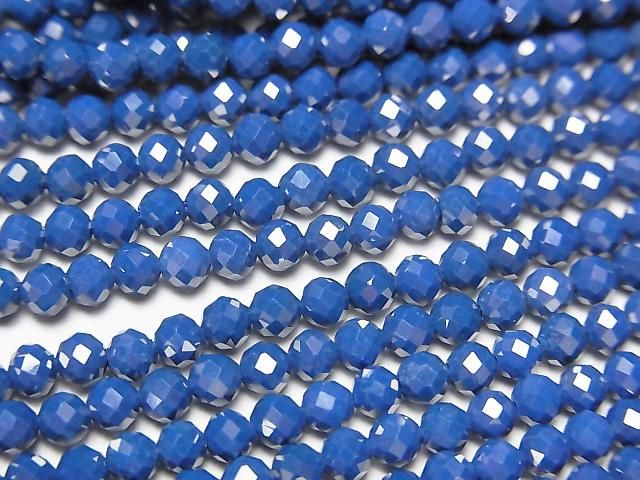 [Video]High Quality! Cubic Zirconia AAA Faceted Round 3mm [Denim Blue] 1strand beads (aprx.14inch/35cm)