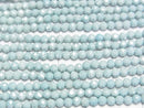 [Video]High Quality! Cubic Zirconia AAA Faceted Round 3mm [Milky Blue] 1strand beads (aprx.14inch/35cm)