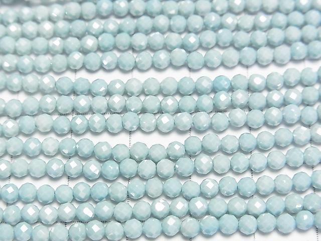 [Video]High Quality! Cubic Zirconia AAA Faceted Round 3mm [Milky Blue] 1strand beads (aprx.14inch/35cm)