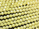 [Video]High Quality! Cubic Zirconia AAA Faceted Round 3mm [Milky Yellow] 1strand beads (aprx.14inch/35cm)