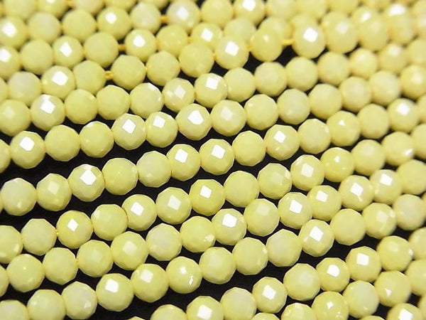 [Video]High Quality! Cubic Zirconia AAA Faceted Round 3mm [Milky Yellow] 1strand beads (aprx.14inch/35cm)