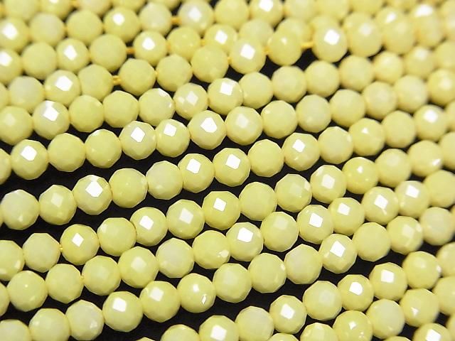 [Video]High Quality! Cubic Zirconia AAA Faceted Round 3mm [Milky Yellow] 1strand beads (aprx.14inch/35cm)