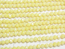 [Video]High Quality! Cubic Zirconia AAA Faceted Round 3mm [Milky Yellow] 1strand beads (aprx.14inch/35cm)