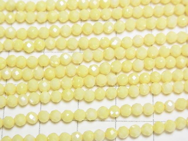 [Video]High Quality! Cubic Zirconia AAA Faceted Round 3mm [Milky Yellow] 1strand beads (aprx.14inch/35cm)
