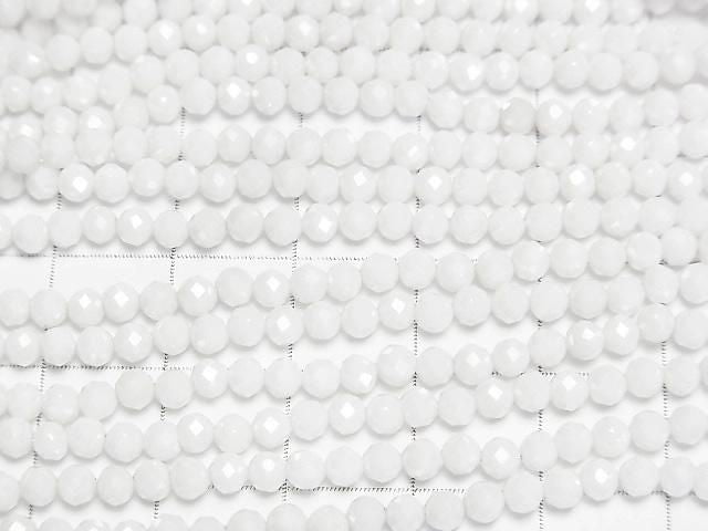 [Video]High Quality! Cubic Zirconia AAA Faceted Round 3mm [Milky White] 1strand beads (aprx.14inch/35cm)