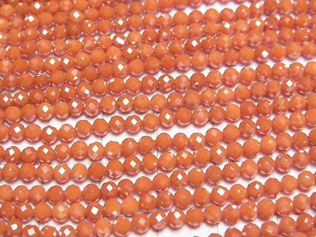 [Video]High Quality! Cubic Zirconia AAA Faceted Round 3mm [Caramel Orange] 1strand beads (aprx.14inch/35cm)
