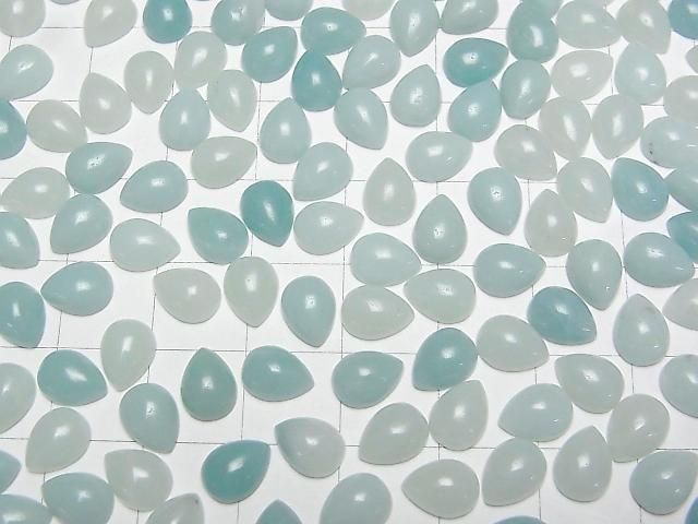 [Video] Amazonite AA++ Pear shape Cabochon 8x6mm 5pcs