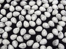 [Video] Howlite Magnesite Pear shape Cabochon 8x6mm 5pcs