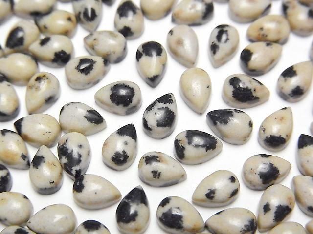 [Video] Dalmatian Jasper Pear shape Cabochon 6x4mm 5pcs