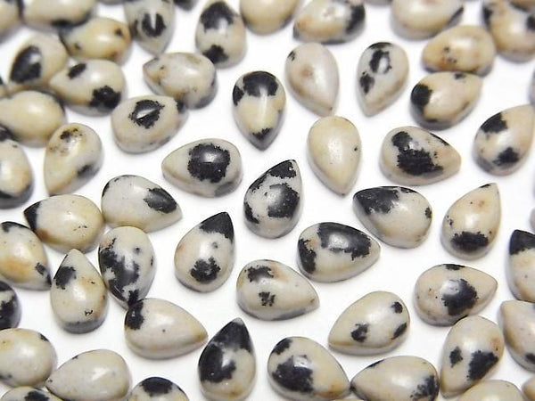 [Video] Dalmatian Jasper Pear shape Cabochon 6x4mm 5pcs